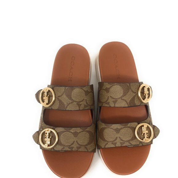Coach Gable Sandal with Double Strap and Sandal Horse And Carriage Buckle - Picture 1 of 6